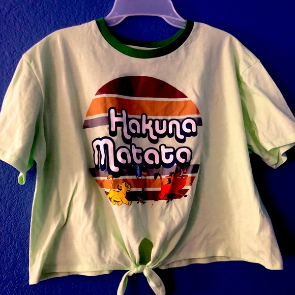 LION KING Hakuna Matata Crop-Top T-Shirt - Picture 1 of 2